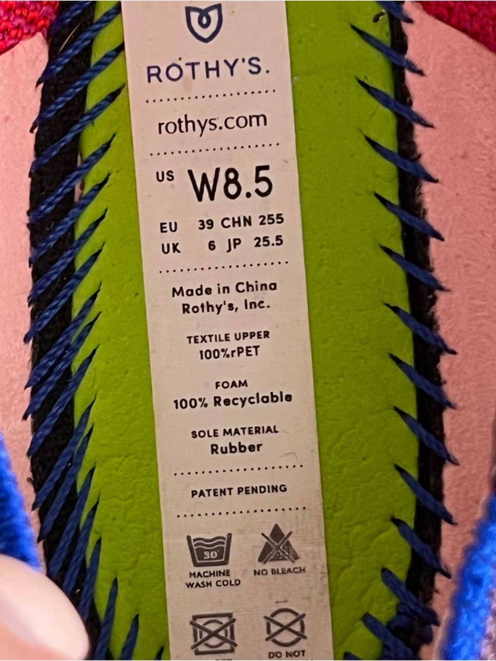 Rothy’s Retired Berry Lattice The Point Flats Size 8.5 - Picture 7 of 7